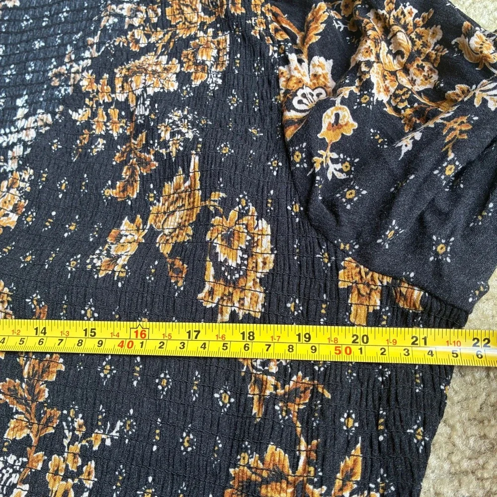 Torrid Floral Smocked V-Neck Boho Midi Dress Chic Romantic Peasant Size 2XL